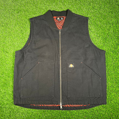 Dickies Spit Fire Black Vest Size XL USED x15870