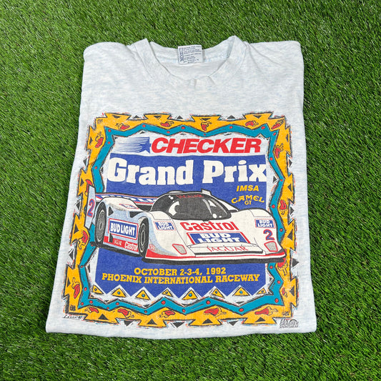 1992 Checker Grand Prix Tee Size Large USED v16710