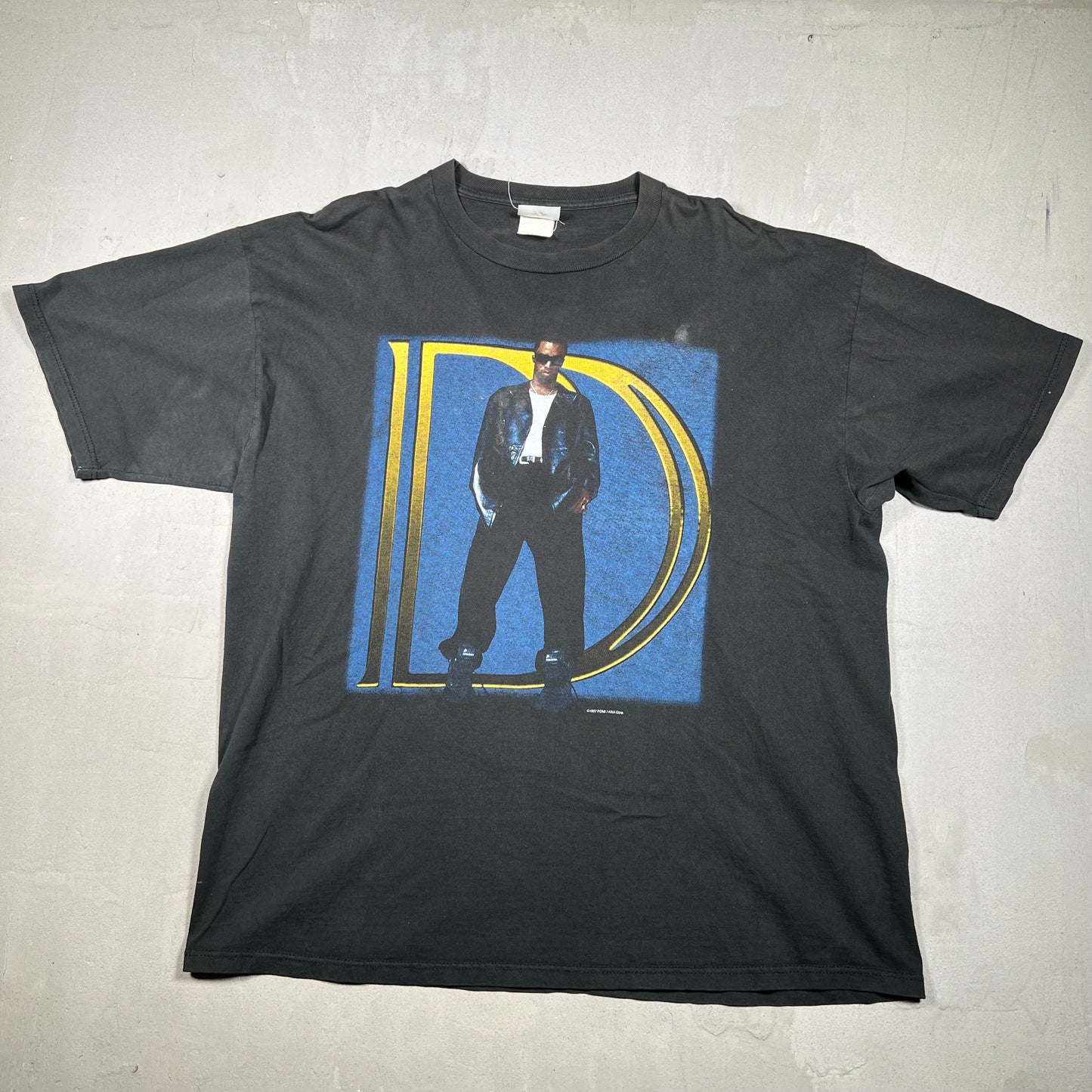 1997 Puffy Daddy Big D Black Tee Size XL USED v15437