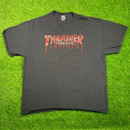 Thrasher Magazine Black Tee Size XL USED x16822