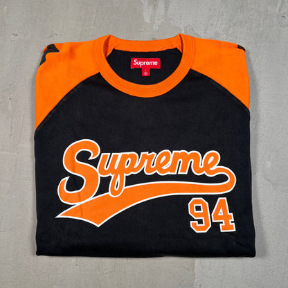 Supreme Tiger Raglan Orange/Black Baseball Jersey Longsleeve Size Large NEW x17427