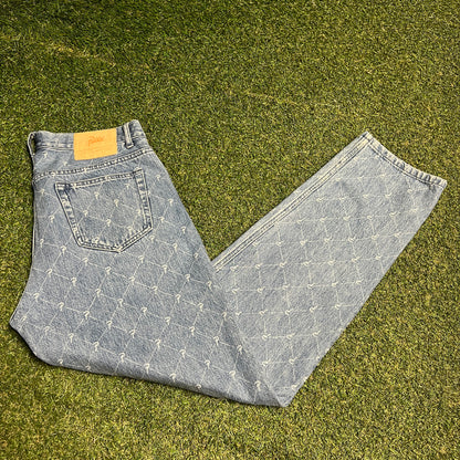 Patta Question Mark Blue Denim Jeans Size 30 USED x14160