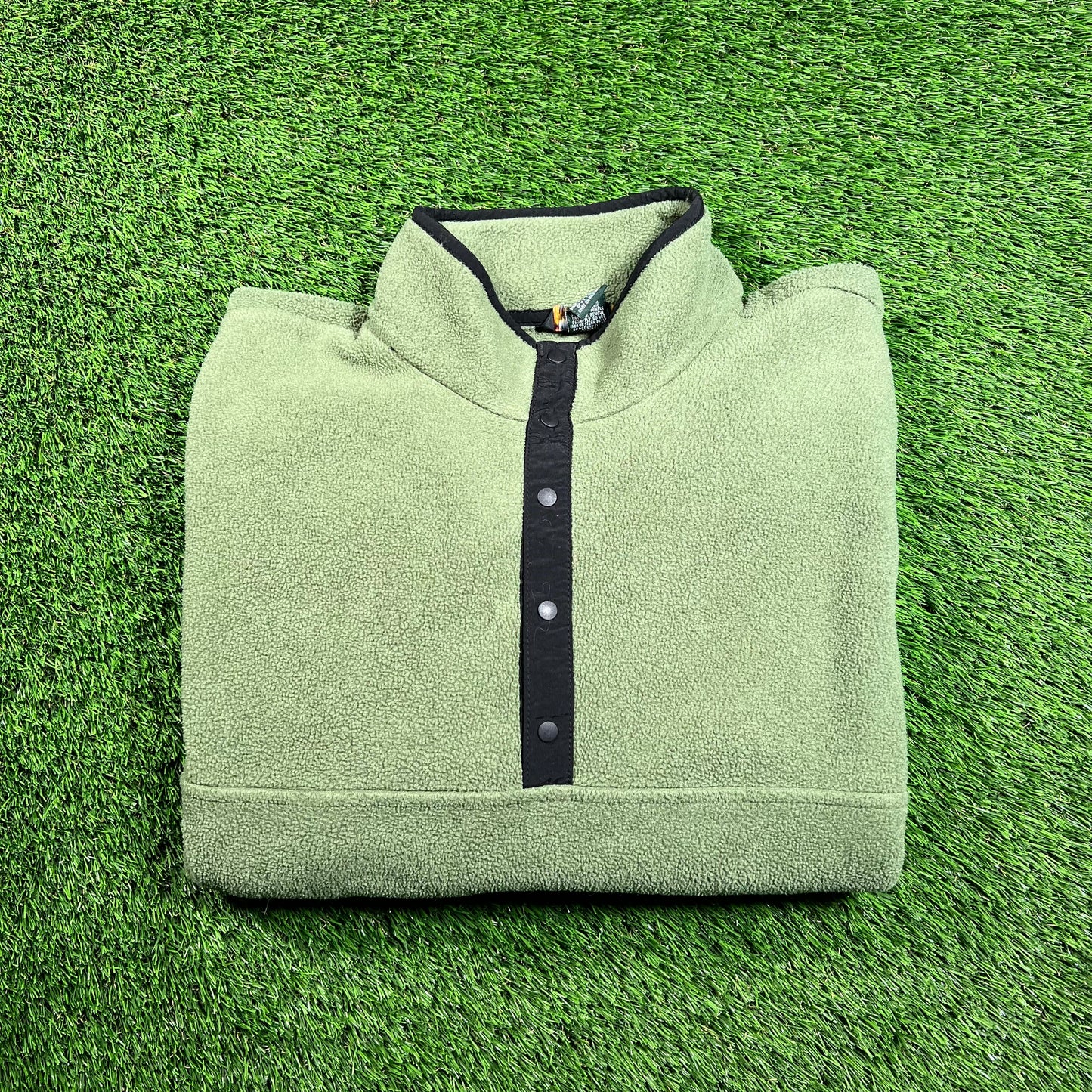 1990s LL Bean Green Fleece Pull Over Size Small USED v18336