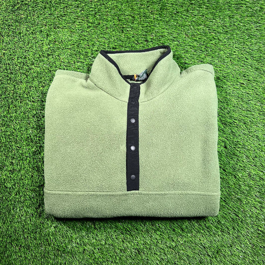 1990s LL Bean Green Fleece Pull Over Size Small USED v18336