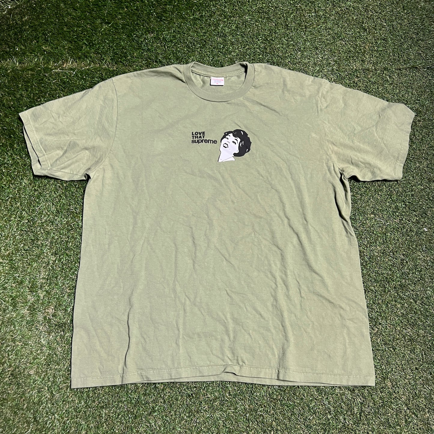 Supreme Love That Supreme Green Tee Size XL USED x13552