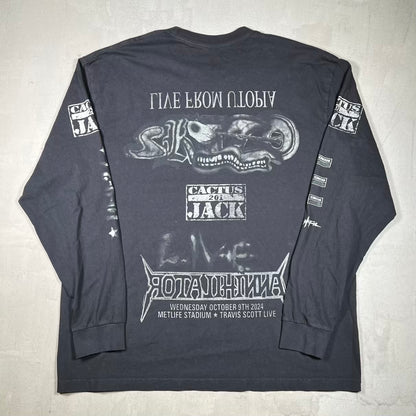 Cactus Jack Travis Scott Eidol Black Longsleeve Size XXL USED x18727