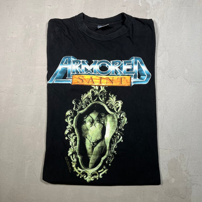 1991 Armored Saint Black "Salvation" Tour Tee Size Medium USED v18948