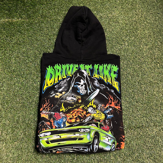 Warren Lotas Black "Drive It Like You Stole It" Hoodie Size Small USED x14172