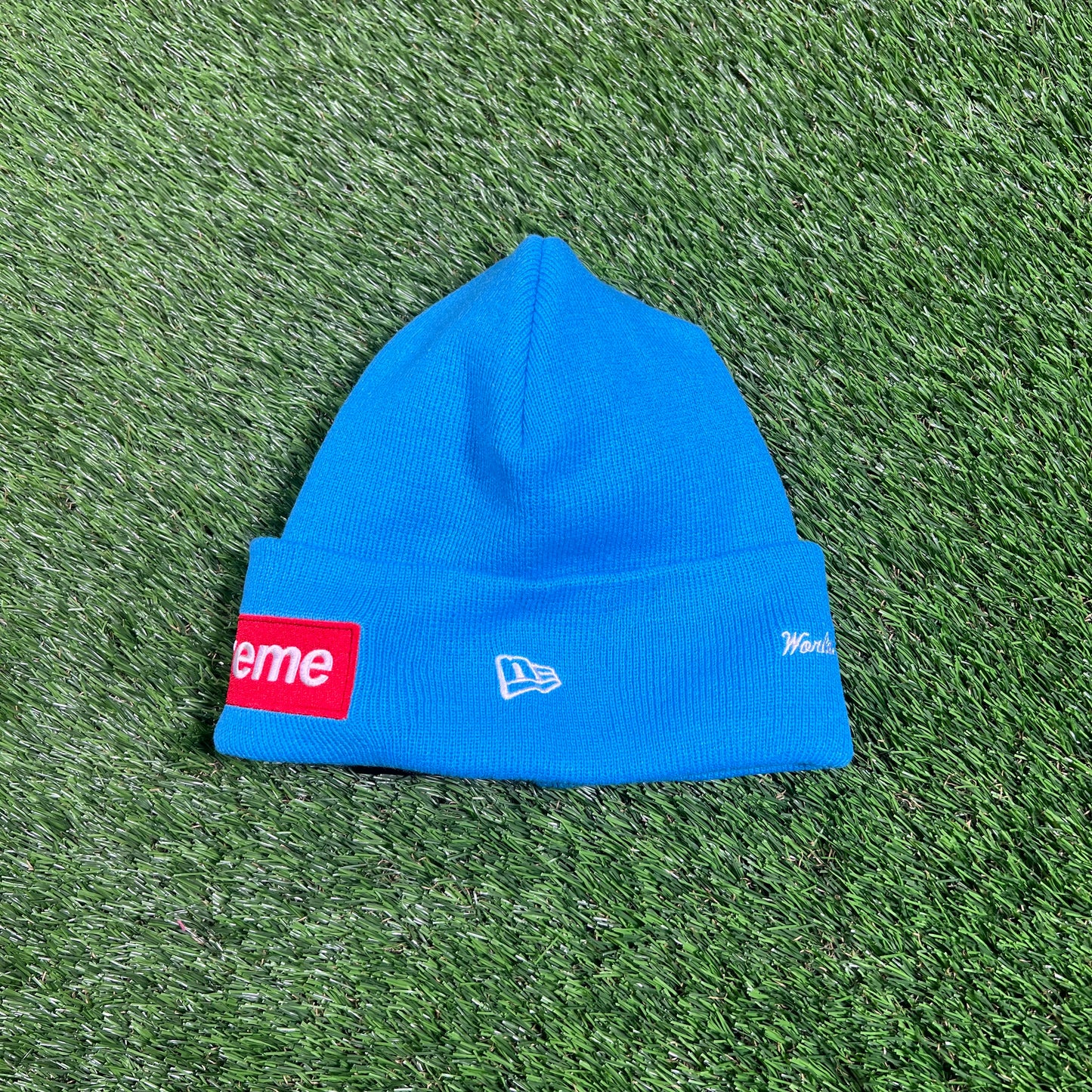Supreme New Era Box Logo Beanie Cyan (2025) NEW x15498