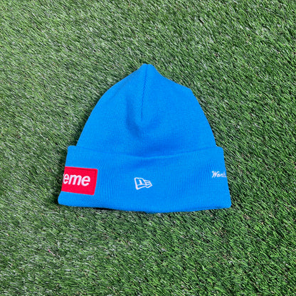 Supreme New Era Box Logo Beanie Cyan (2025) NEW x15498