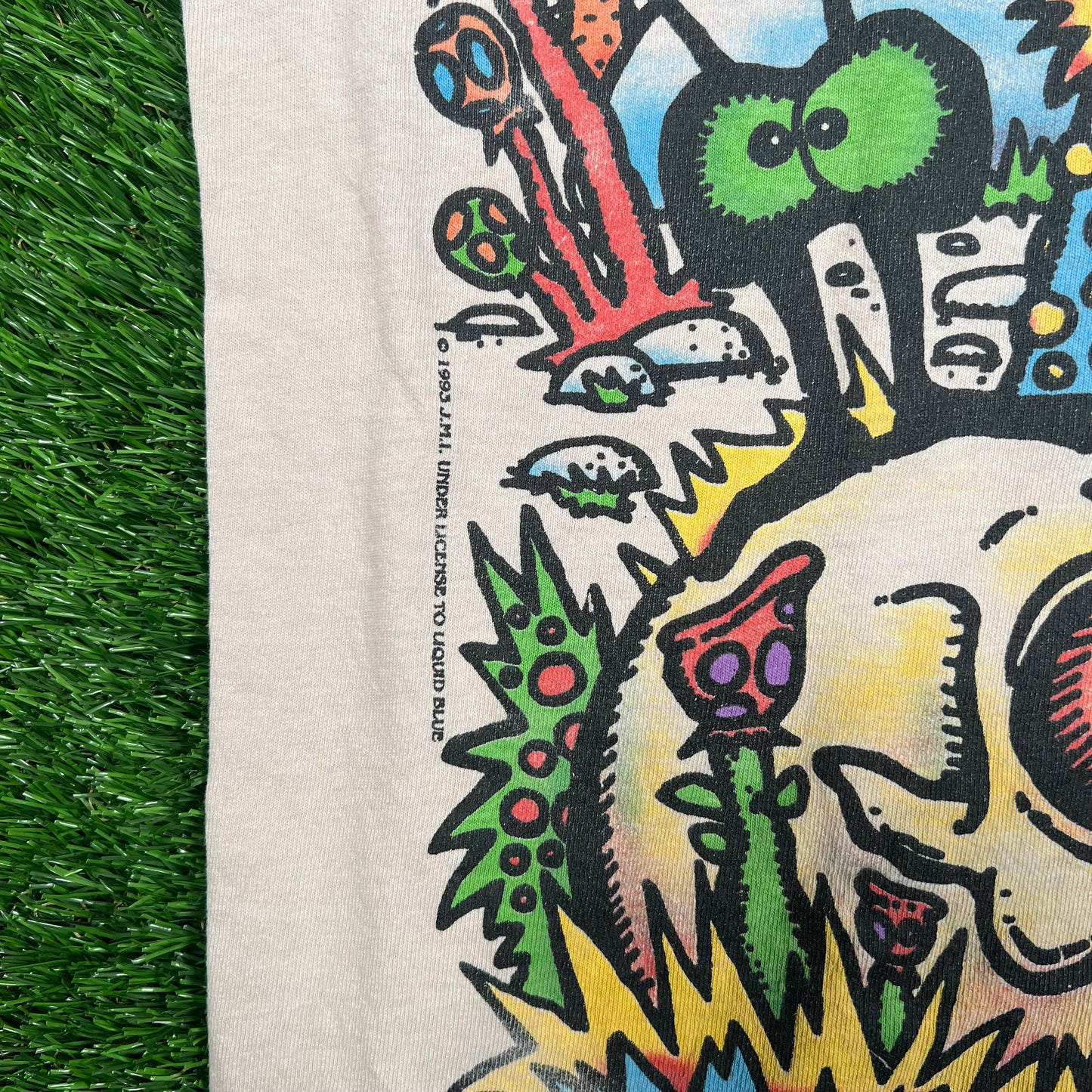 Modern Liquid Blue Monster AOP Tee Size XL USED v18715