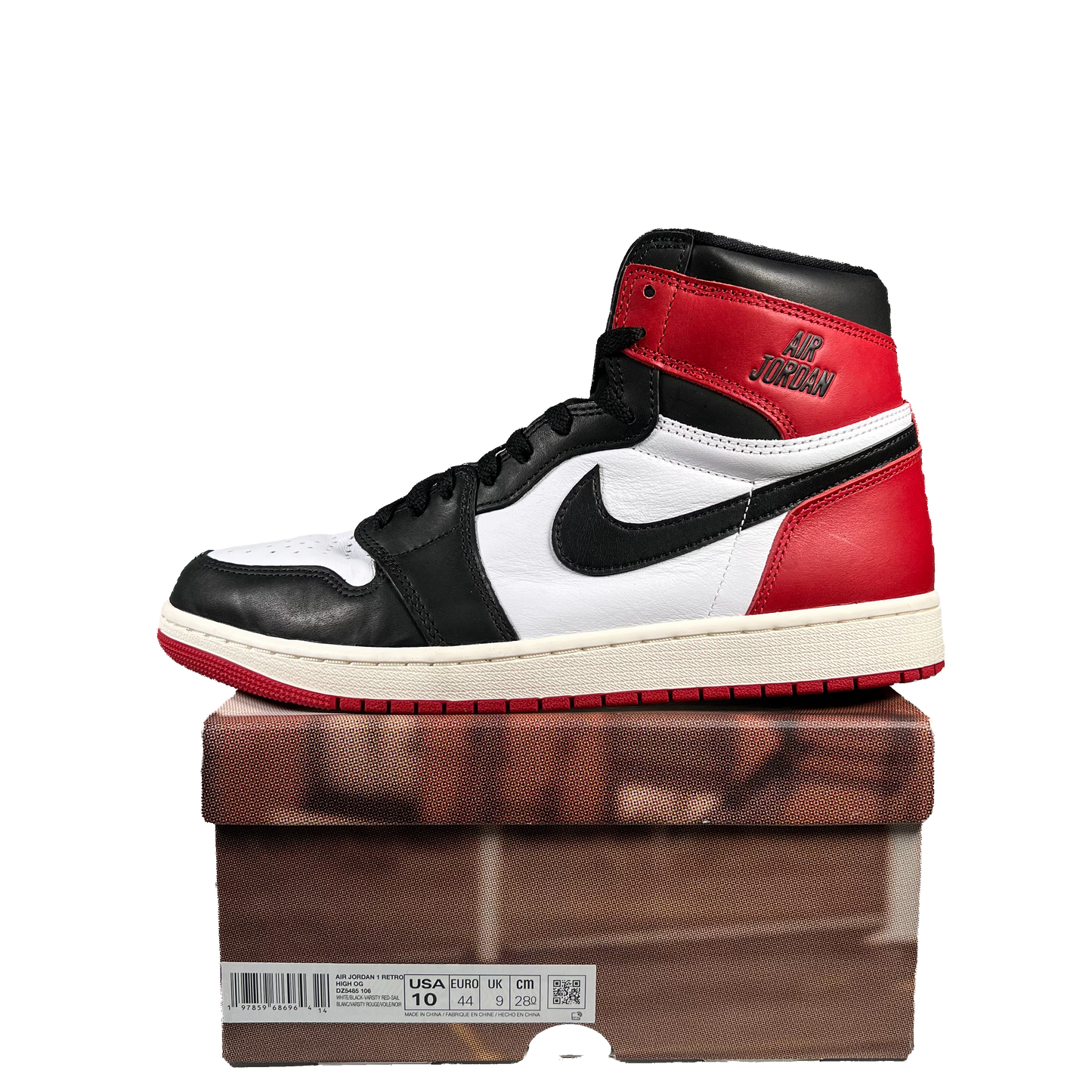 Jordan 1 Black Toe Reimagined (2025) Size 10 USED S19602