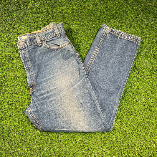 1990s Levis Brown Tag Blue Jeans Size 40x30 USED v18592