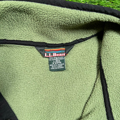 1990s LL Bean Green Fleece Pull Over Size Small USED v18336