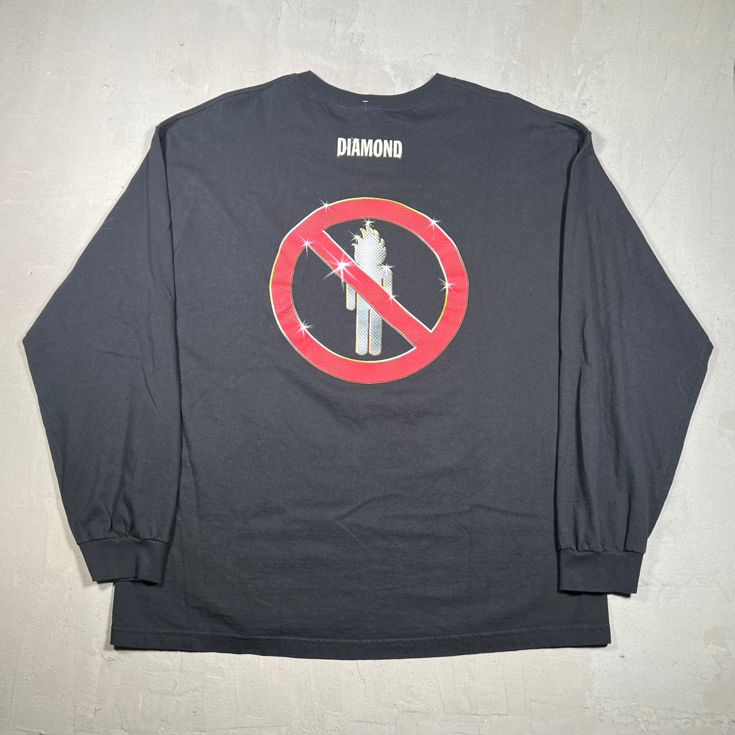 Travis Scott Diamond Supply Black Longsleeve Size XXL USED x15423