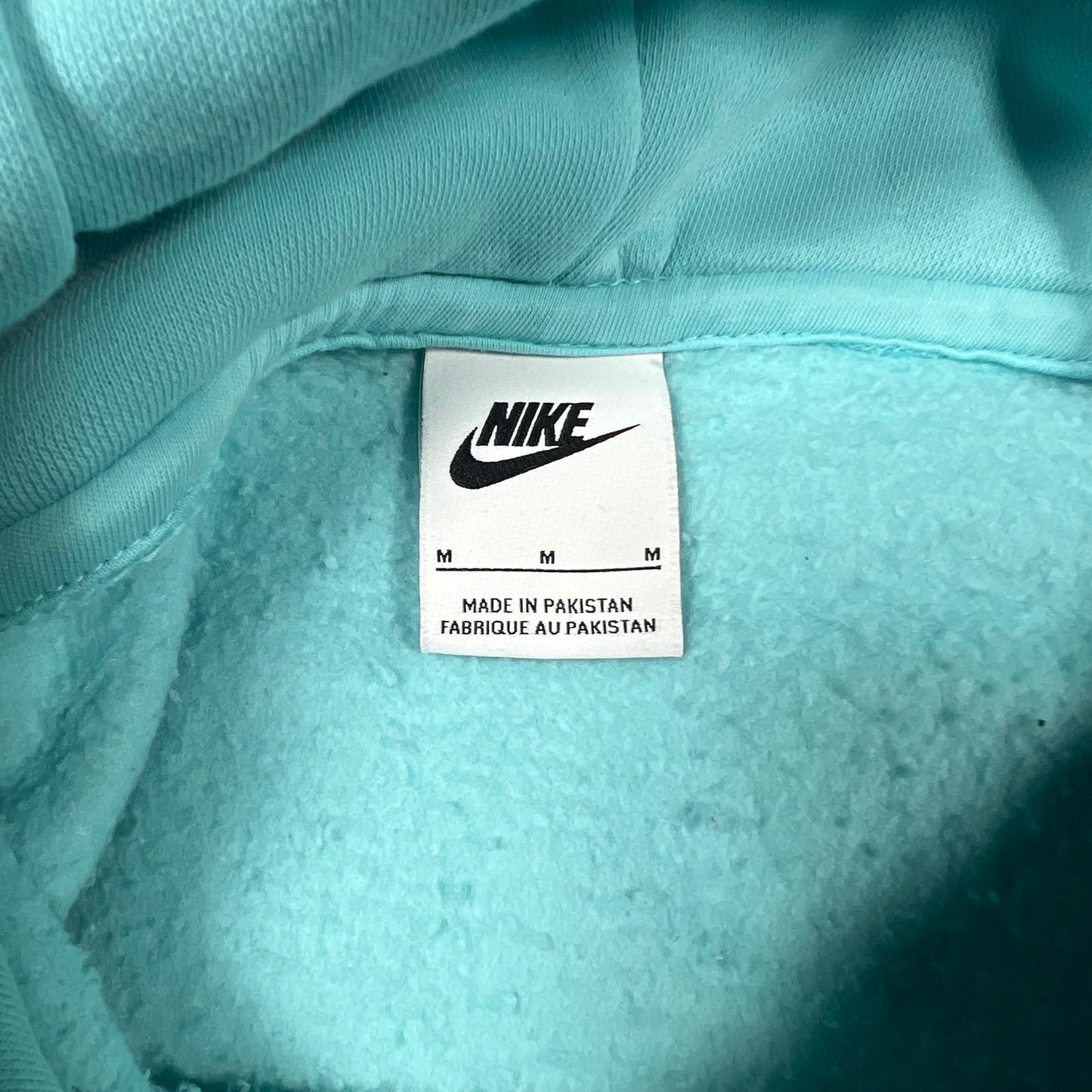 Nike Small Neck Check Light Blue Hoodie Size Medium USED v16985