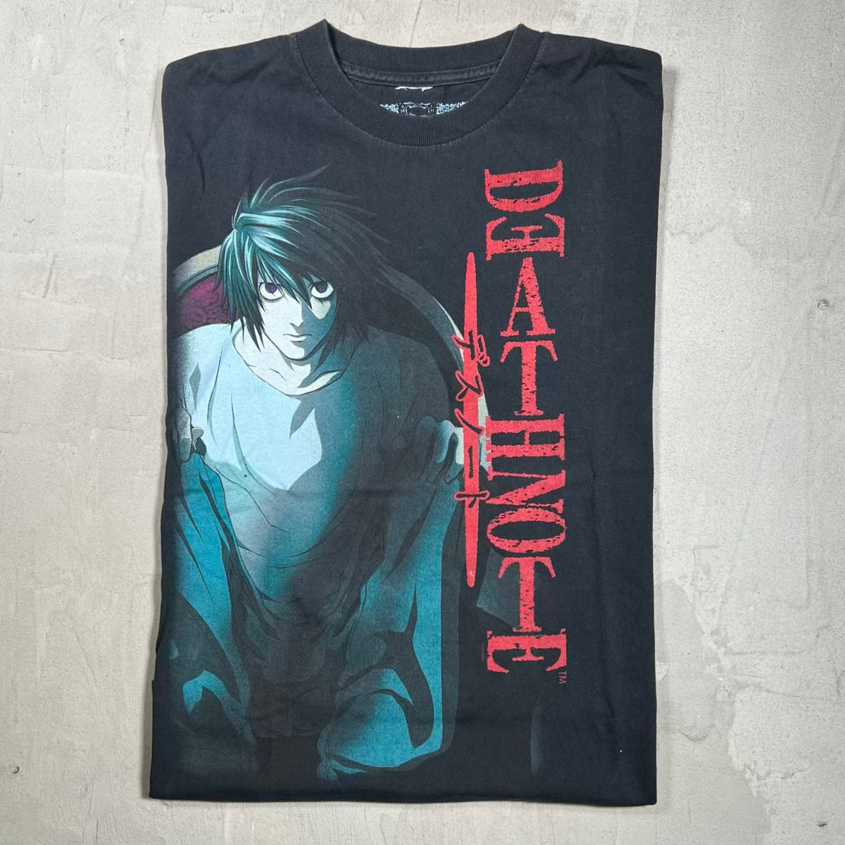 DeathNote Character L Black Tee Size Medium USED v20213