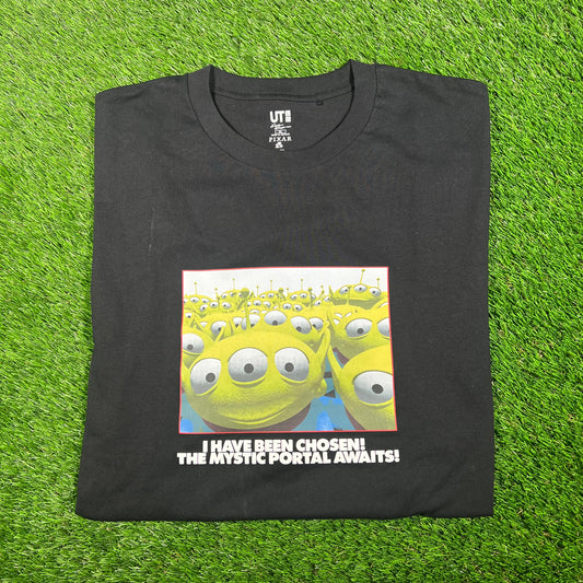 Toy Story Uniqlo Chosen Alian Black Tee Size XL USED v17617