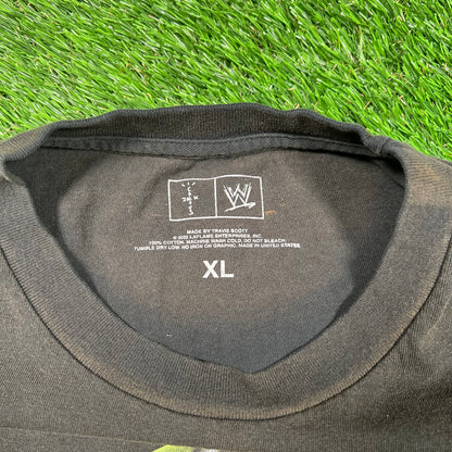 Travis Scott WWE Black Two Words DX Tee (2025) Size XL USED x15852