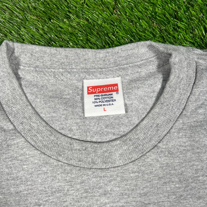 Supreme KRS One All Means 2014 Grey Tee Size Large USED x14511