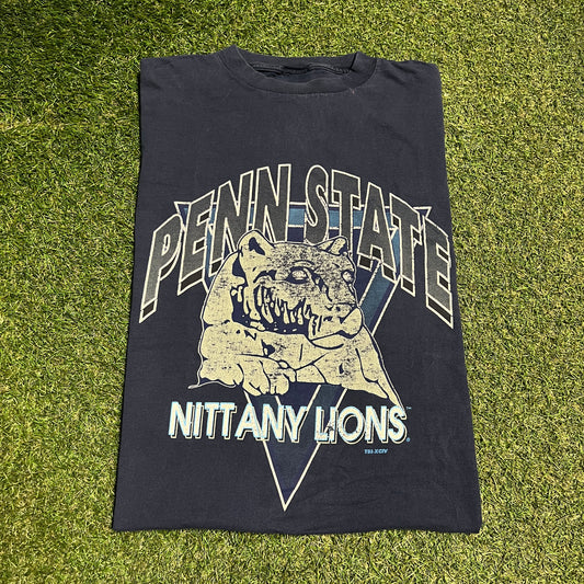 1990s Penn State Nittany Lions Navy Blue Tee Size XL USED v16485