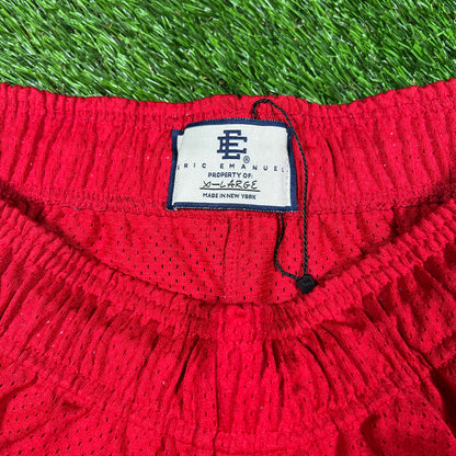 Eric Emanuel Black Pipping Red Shorts Size XL USED x14396