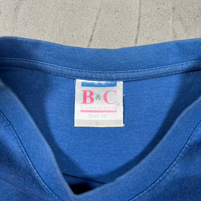 Y2K Ed Banger Records Blue Tee Size Large USED v20118