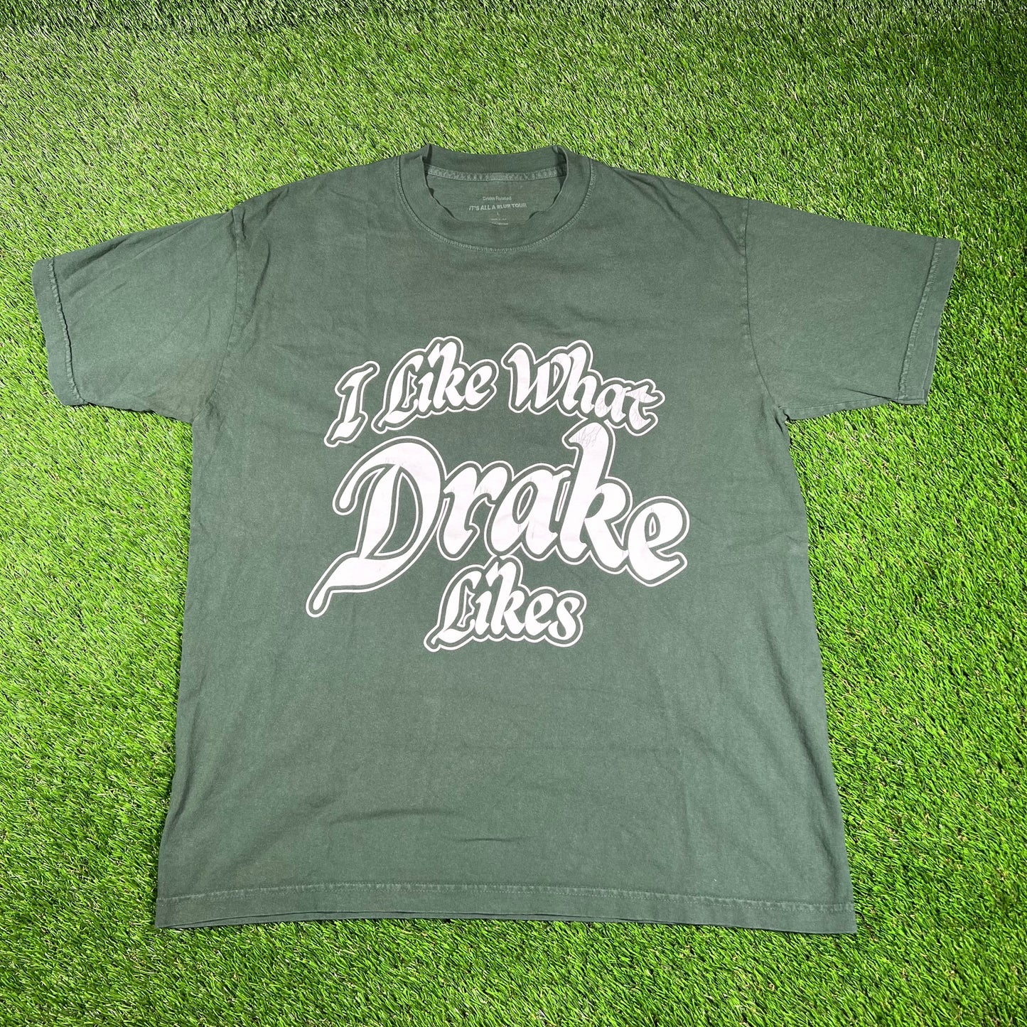 Drake I Like What Drake Likes Green Tee Size Large USED x14621