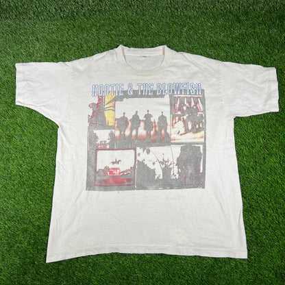 1995 Hootie & The Blowfish Cracked Rear View Tour White Tee Size Large USED v16788