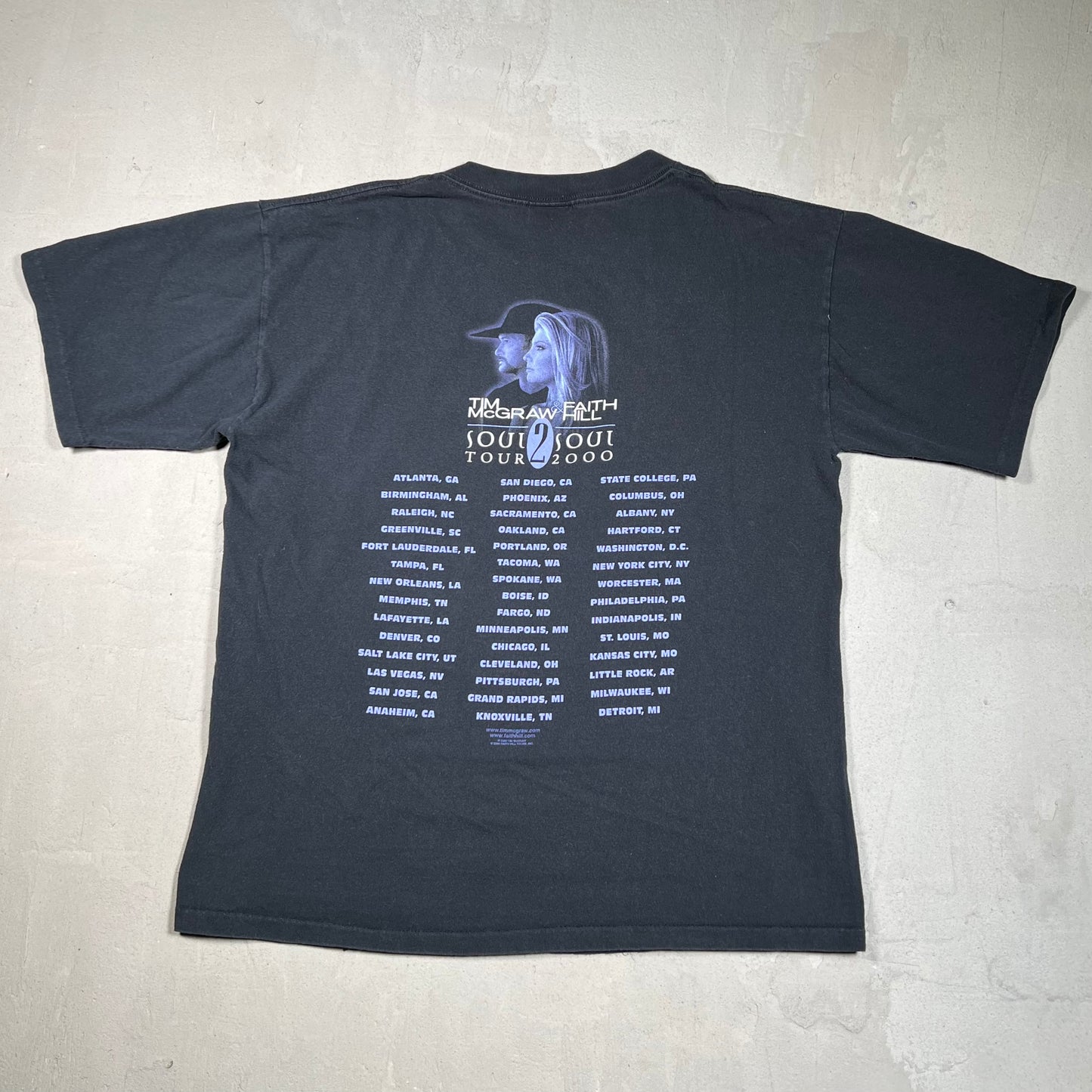 2000 Tim Mcgraw & Faith Hill Black Tour Tee Size Large USED v19540