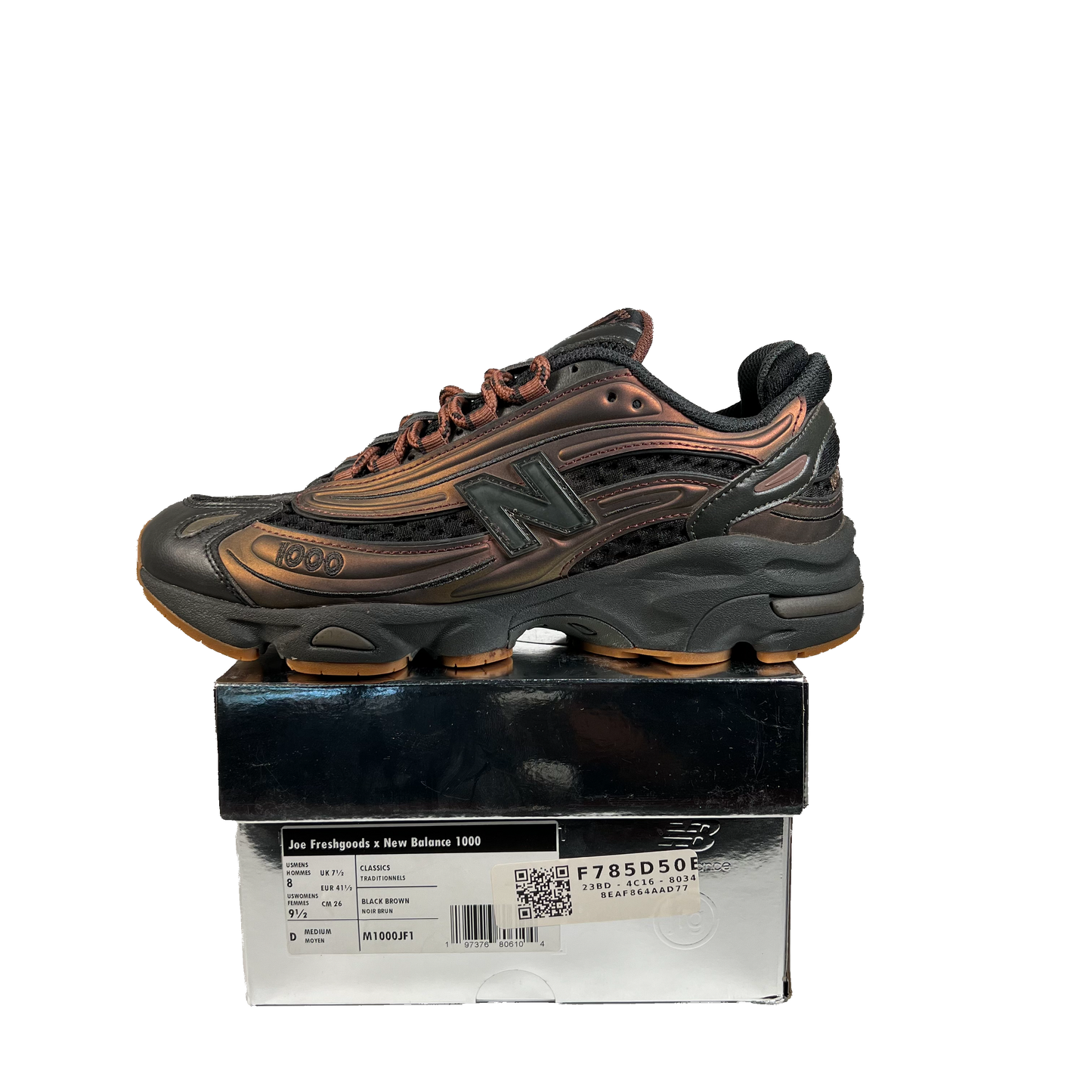 New Balance 1000 Joe Freshgoods When Things Were Pure Black Ice (2024) Size 8 USED s22216