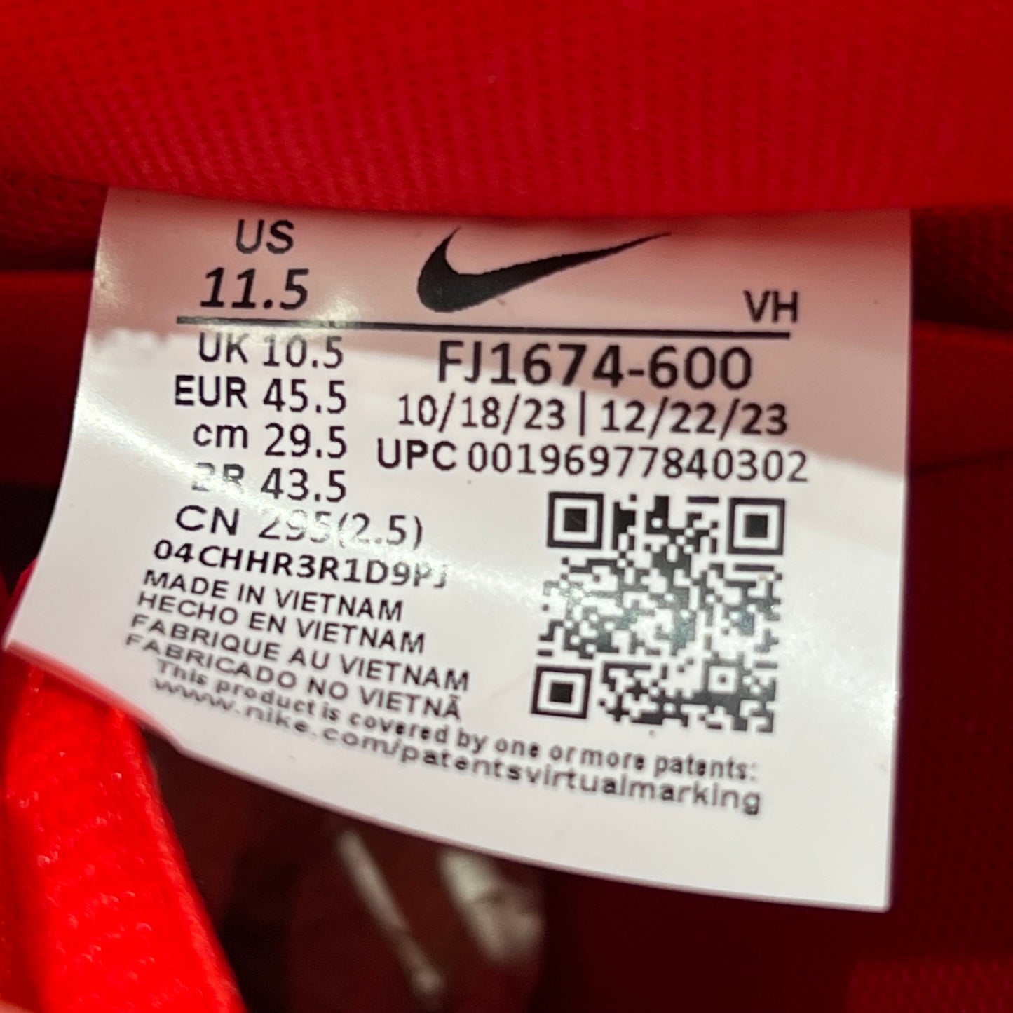 Nike SB Dunk Low University Red Gum (2024) Size 11.5 NEW s18823