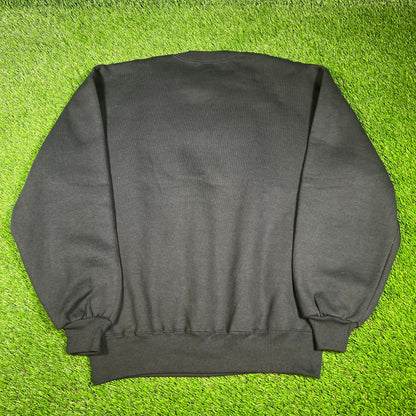 1990s Russell Athletic Blank Black Crewneck Size Large NEW v16550
