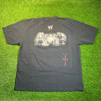 WWE Travis Scott "Wrestling Is Real" Navy Tee Size XL NEW x16818