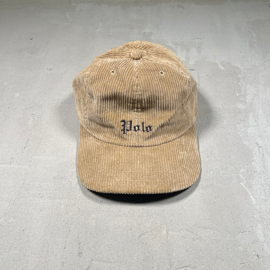 Polo Ralph Lauren Brown Corduroy Logo Hat USED v18996