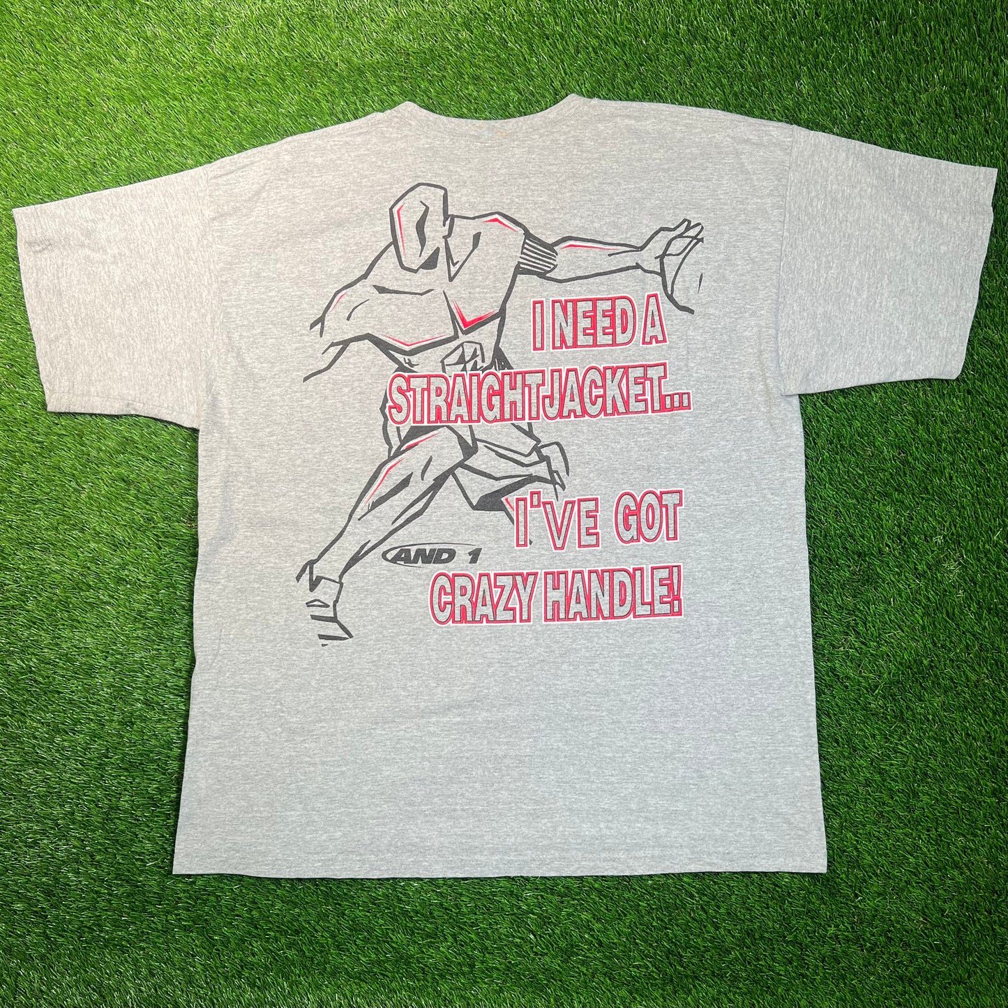 1990s And 1 Grey "Straightjacket" Tee Size XXL USED v18837