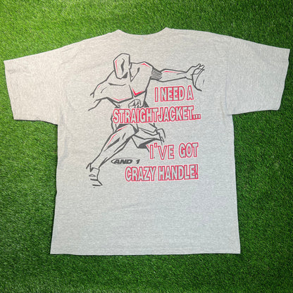 1990s And 1 Grey "Straightjacket" Tee Size XXL USED v18837