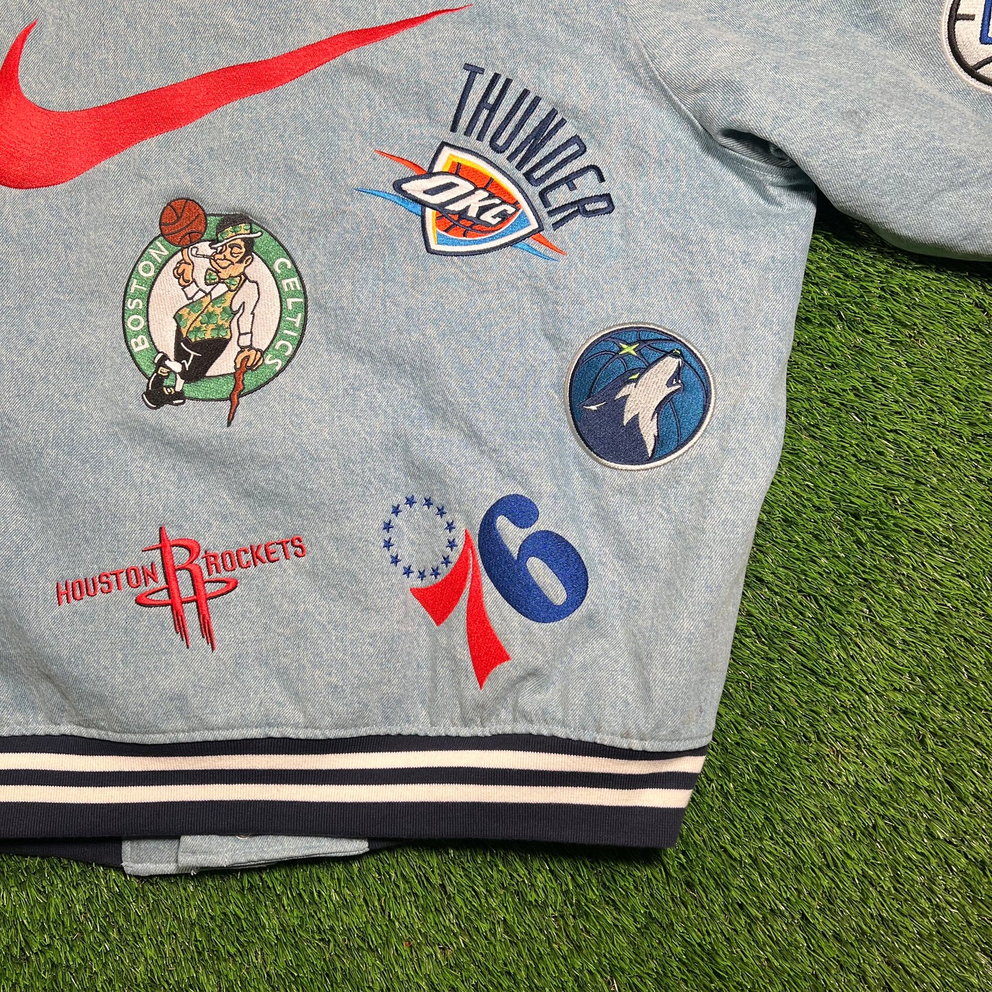 Supreme Nike NBA Teams Warm Up Denim Jacket (2018) Size XL USED x16542