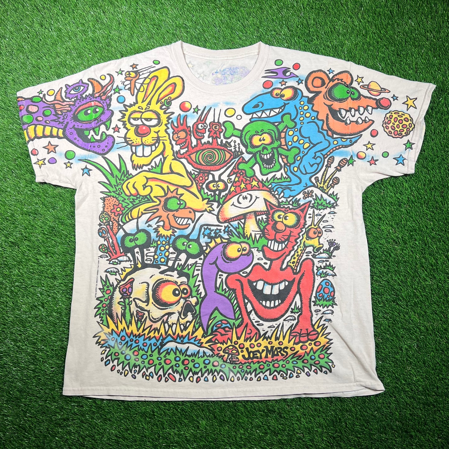 Modern Liquid Blue Monster AOP Tee Size XL USED v18715