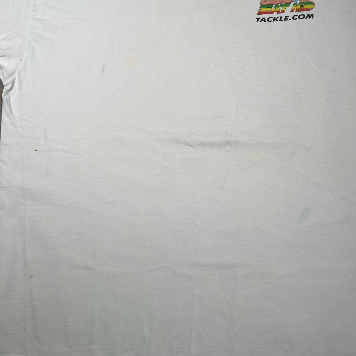 Y2K Eat Me Fishing Lady Tackle com White Tee Size XL USED v20289