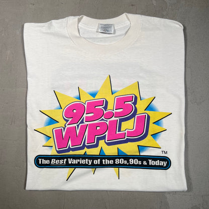 1990s WPLJ 95.5 Raido White Tee Size XL USED v19401