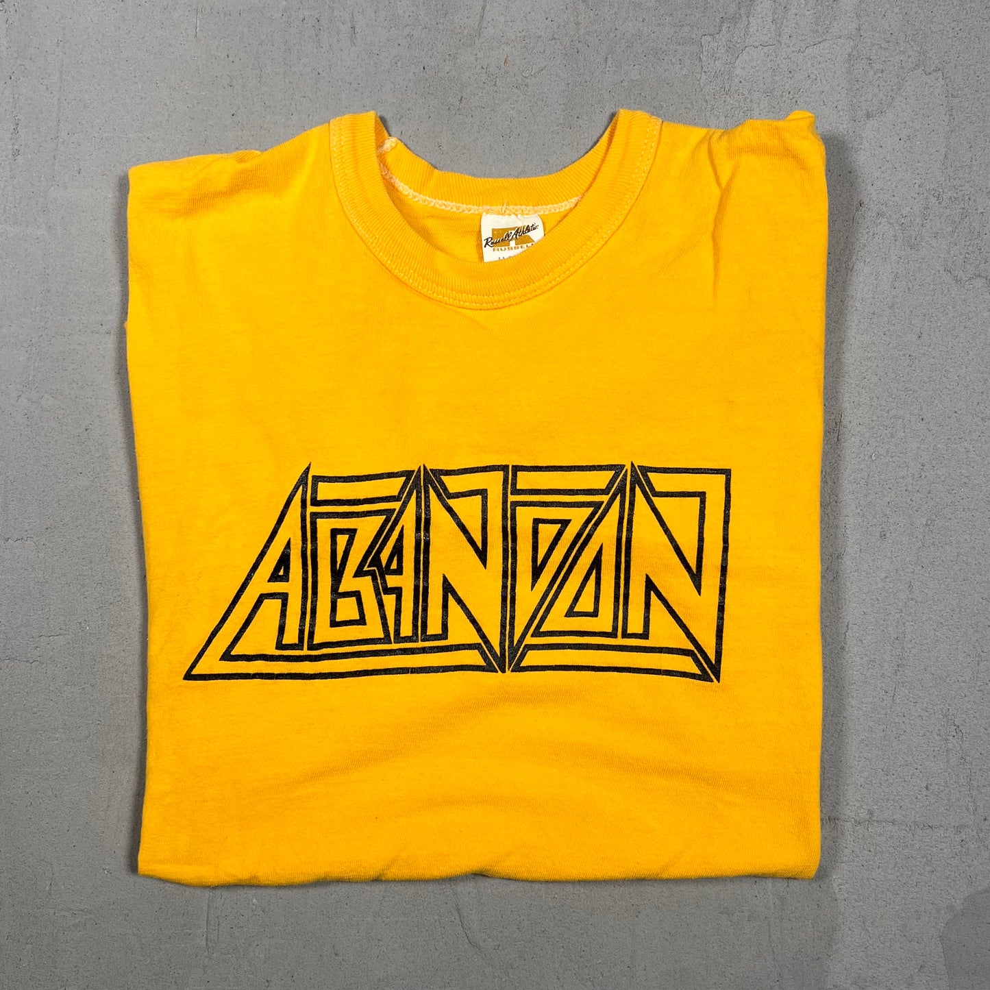 1980s Abandon Yellow Tee Size Medium USED v17086