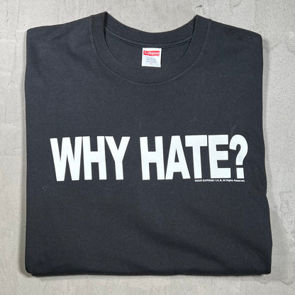 Supreme Based Why Hate Black Tee Size Large USED x18550