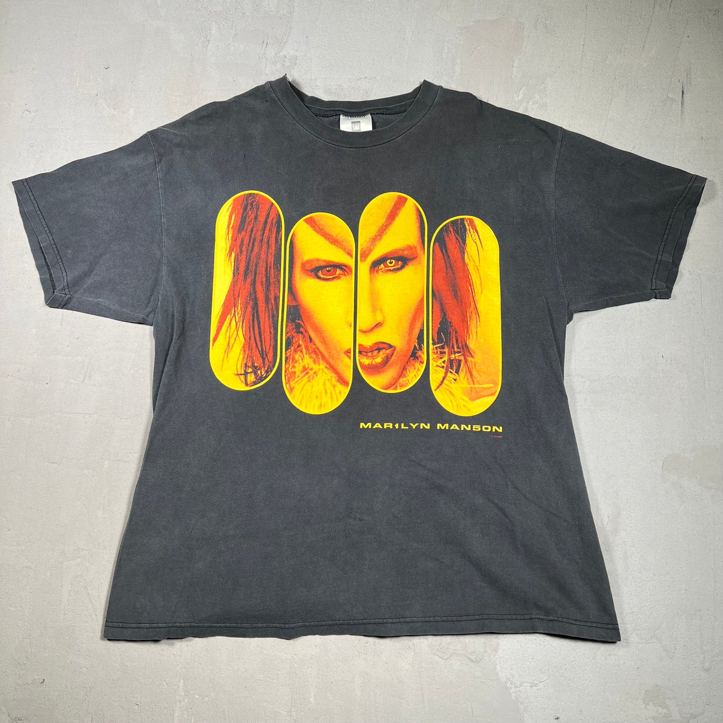 1999 Vintage Marilyn Manson Rock is dead Tee black Size XL USED v13955