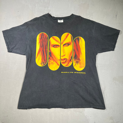 1999 Vintage Marilyn Manson Rock is dead Tee black Size XL USED v13955