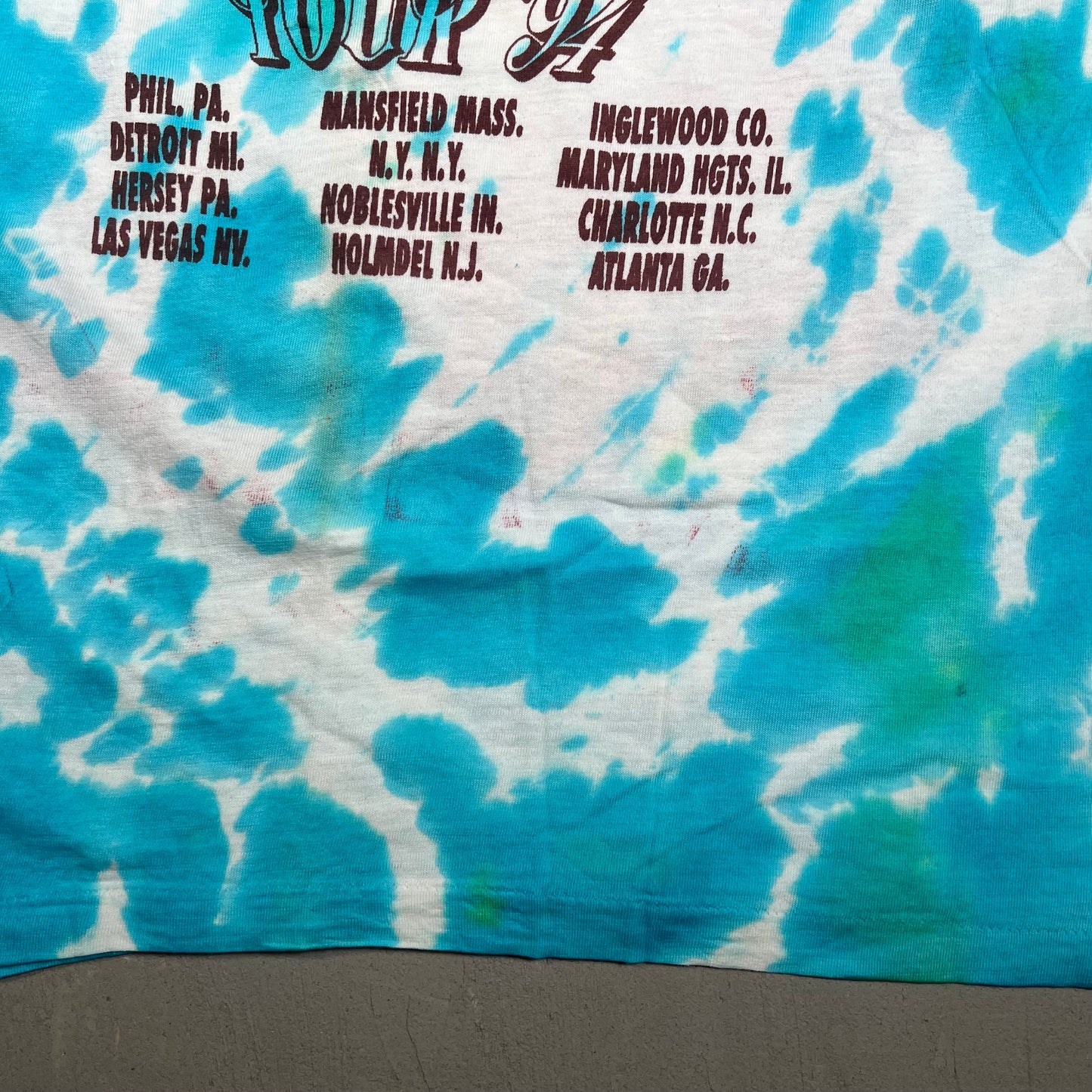 1994 Billy JoelElton John Once in A Lifetime Tour Blue Tie Dye Tee Size XL USED v19250