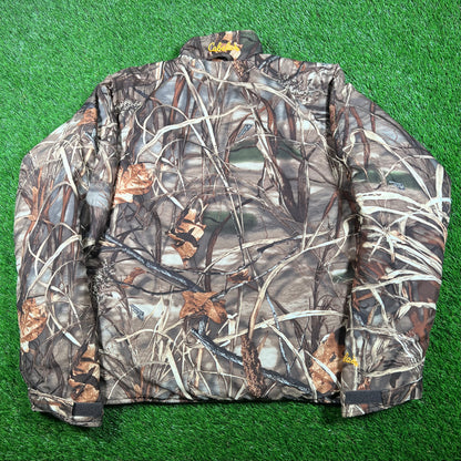 1990s Cabela's Real Tree Reversible Down Jacket Size Large USED v18031