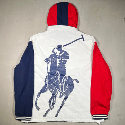 Y2K Polo Ralph Lauren "USA" White Anorak Jacket SIze Medium USED v19032