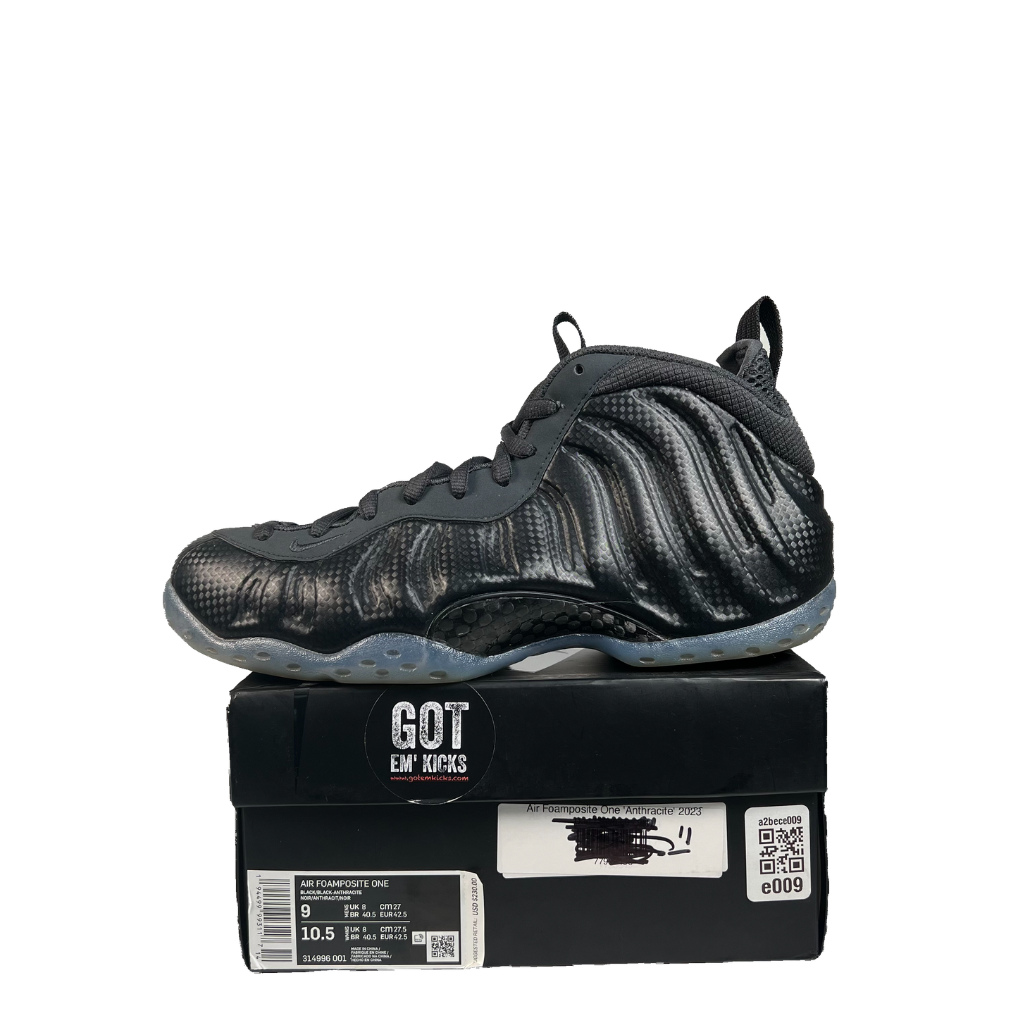 Nike Air Foamposite One Anthracite (2020) Size 9 USED s21297