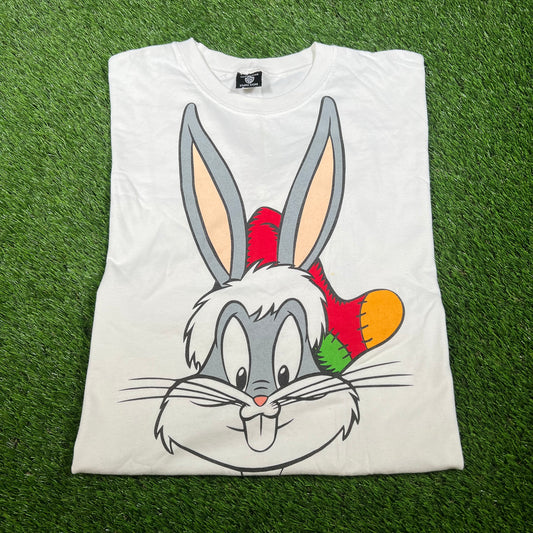 1997 Bugs Bunny Wearing Red Hat White Longsleeve Size XL USED v16557